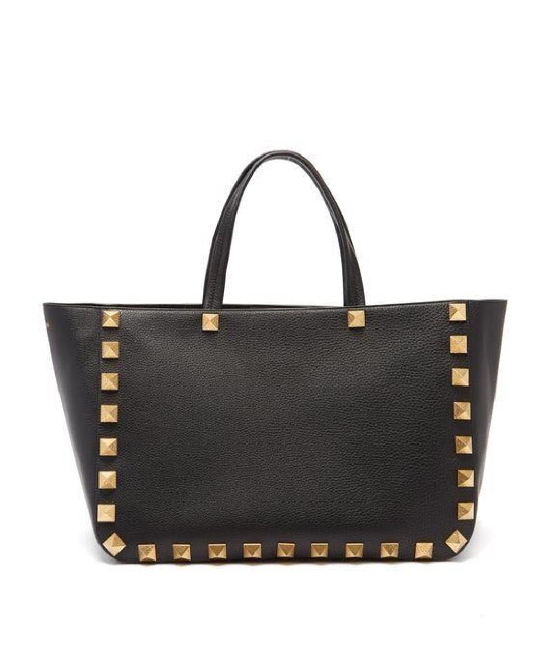 VALENTINO Черная кожаная сумка тоут, фото 8