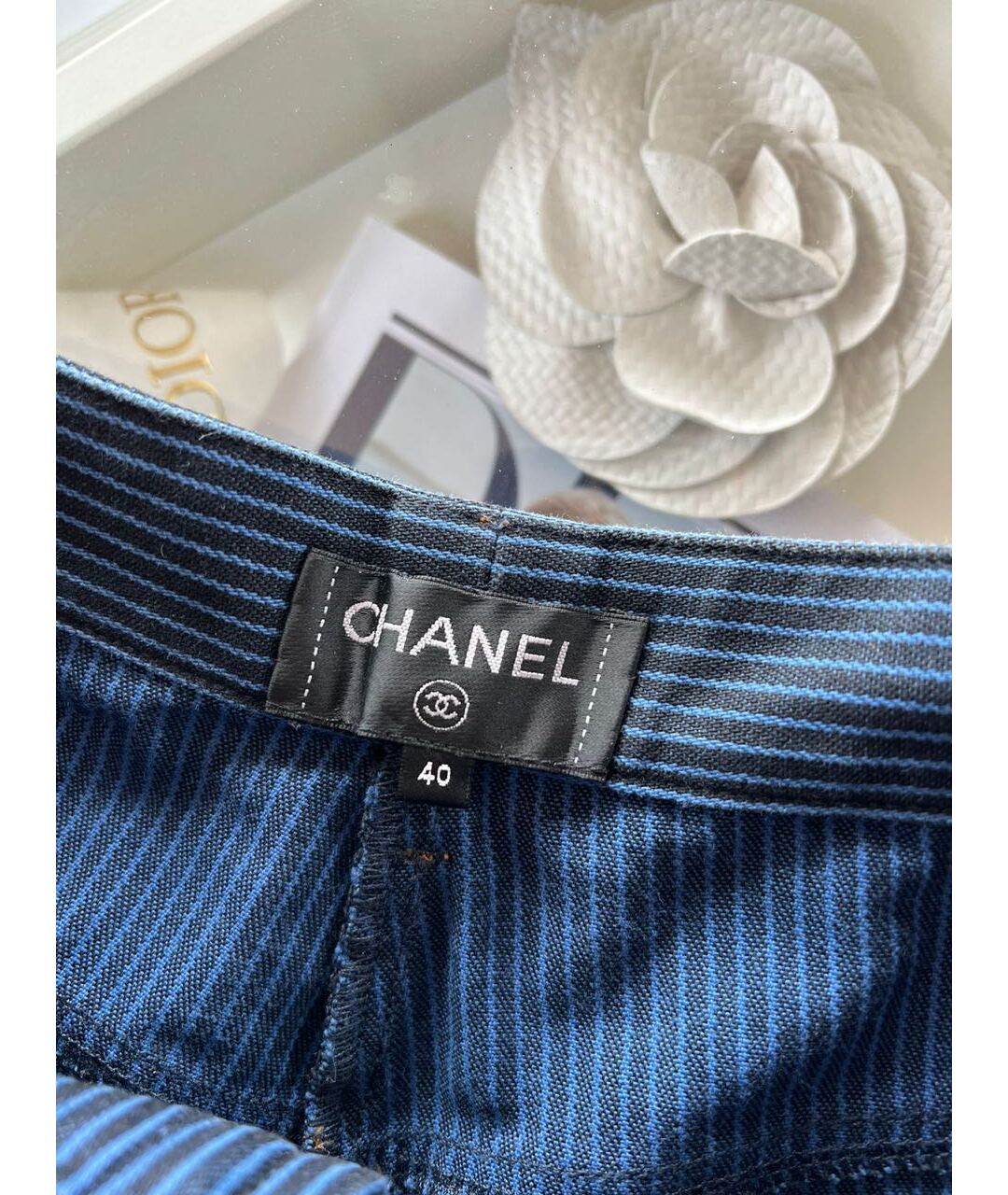 CHANEL Темно-синие хлопковые шорты, фото 3