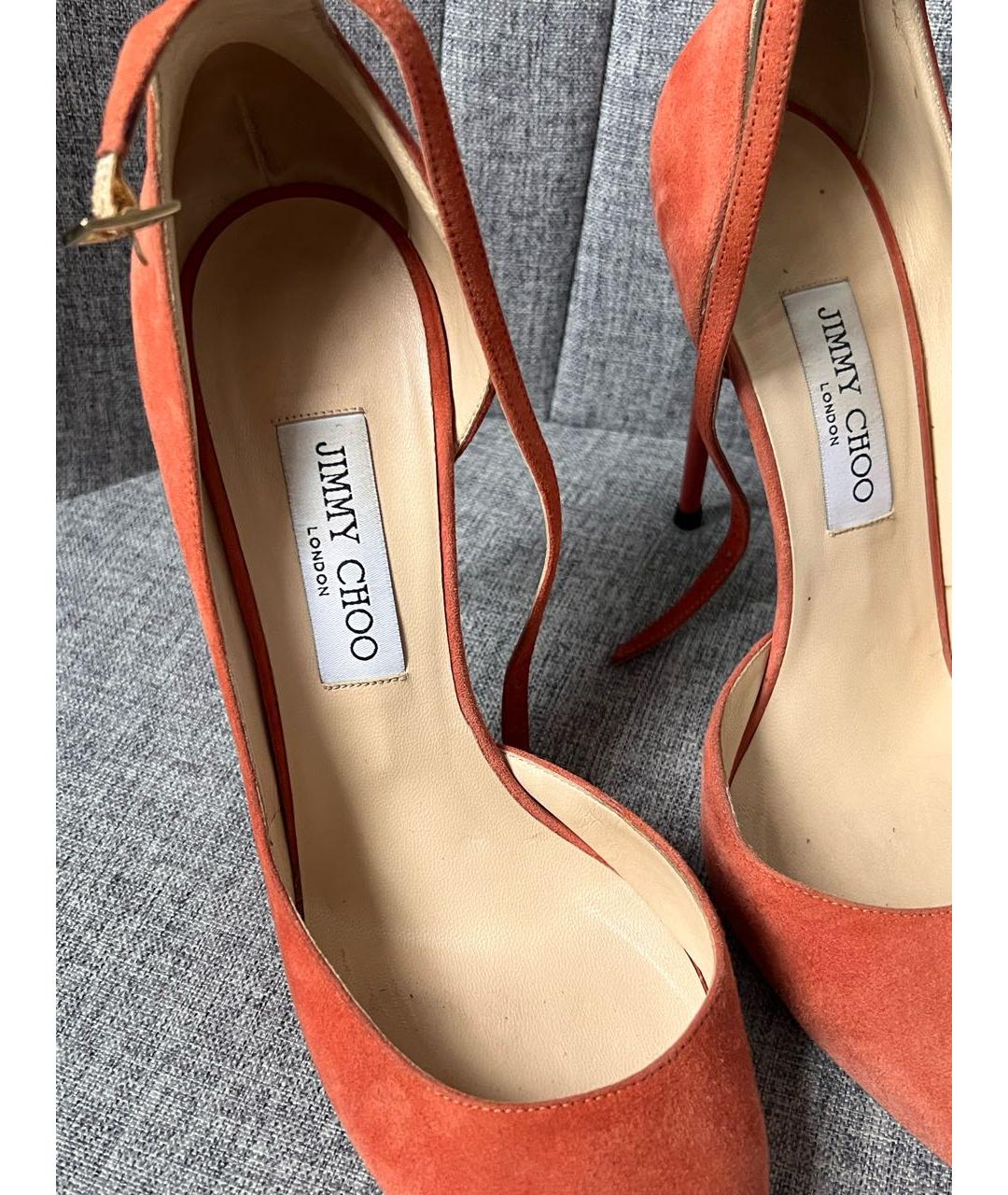 JIMMY CHOO Коралловые замшевые туфли, фото 3