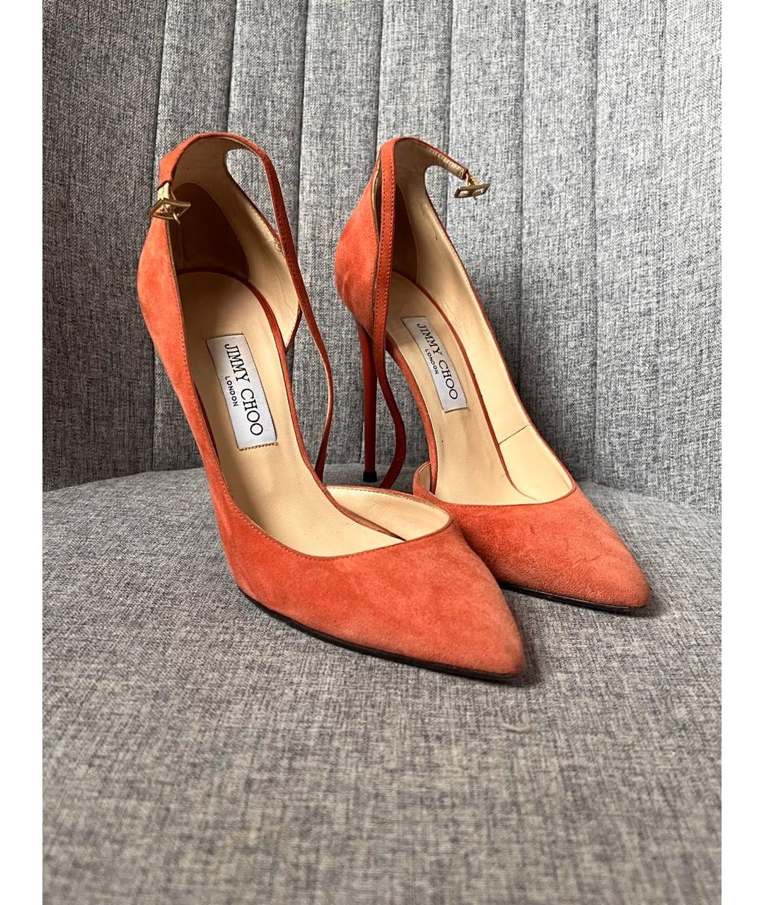 JIMMY CHOO Коралловые замшевые туфли, фото 2