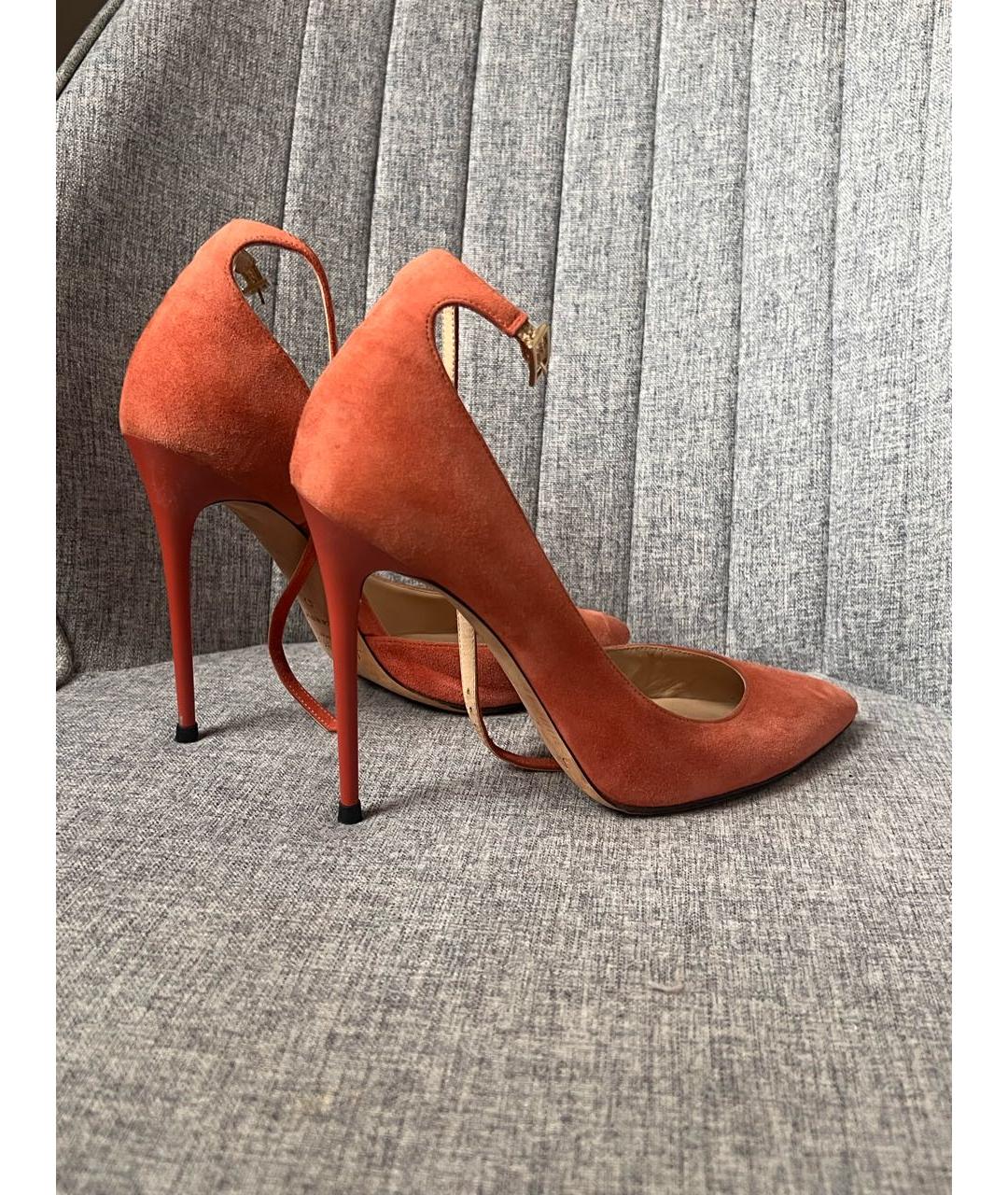 JIMMY CHOO Коралловые замшевые туфли, фото 6