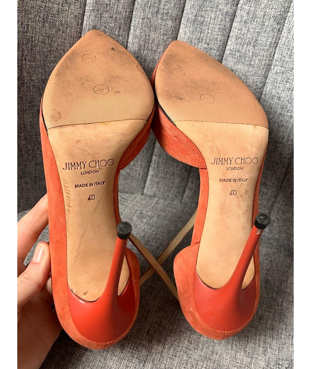 JIMMY CHOO Коралловые замшевые туфли, фото 5