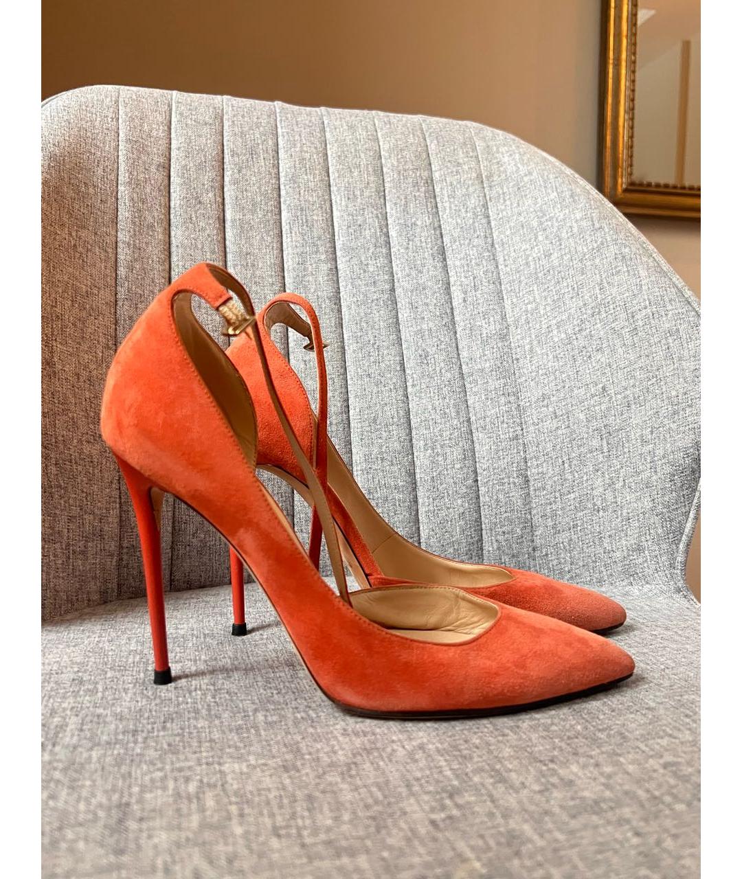 JIMMY CHOO Коралловые замшевые туфли, фото 7