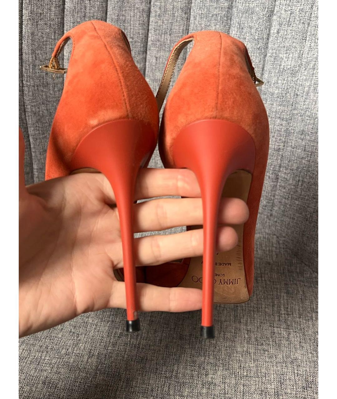 JIMMY CHOO Коралловые замшевые туфли, фото 4