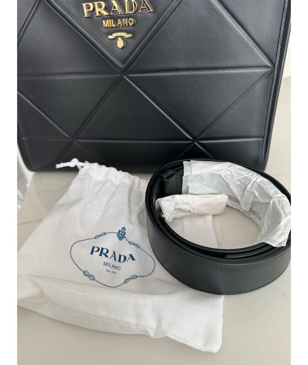 PRADA Черная кожаная сумка тоут, фото 6