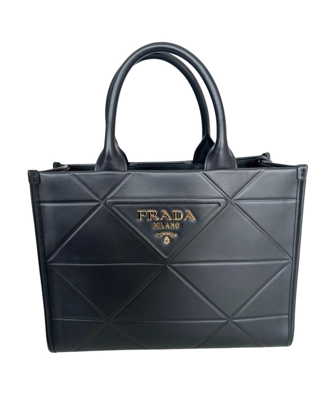 PRADA Черная кожаная сумка тоут, фото 1