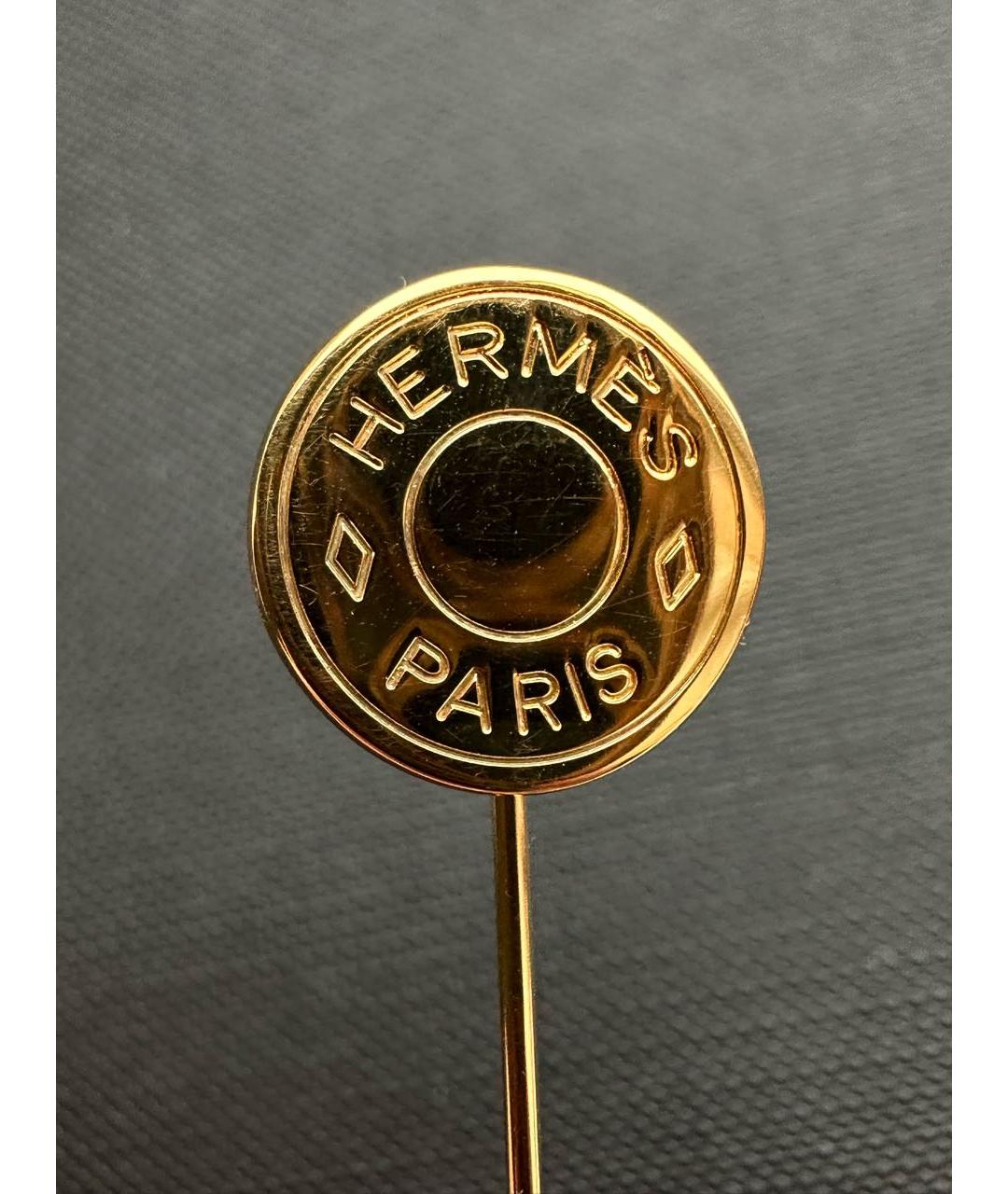 HERMES Золотая металлическая булавка / брошь, фото 3