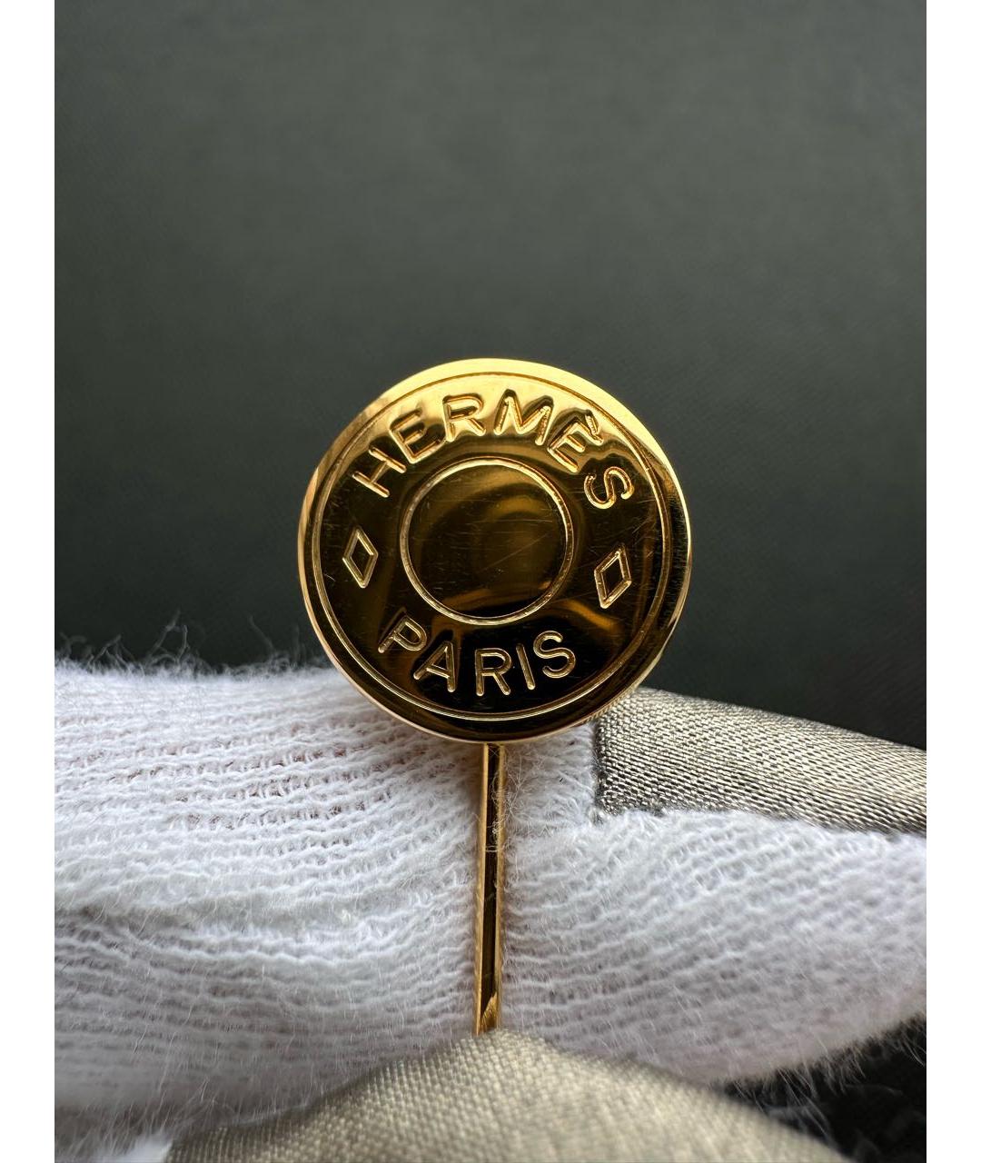 HERMES Золотая металлическая булавка / брошь, фото 6