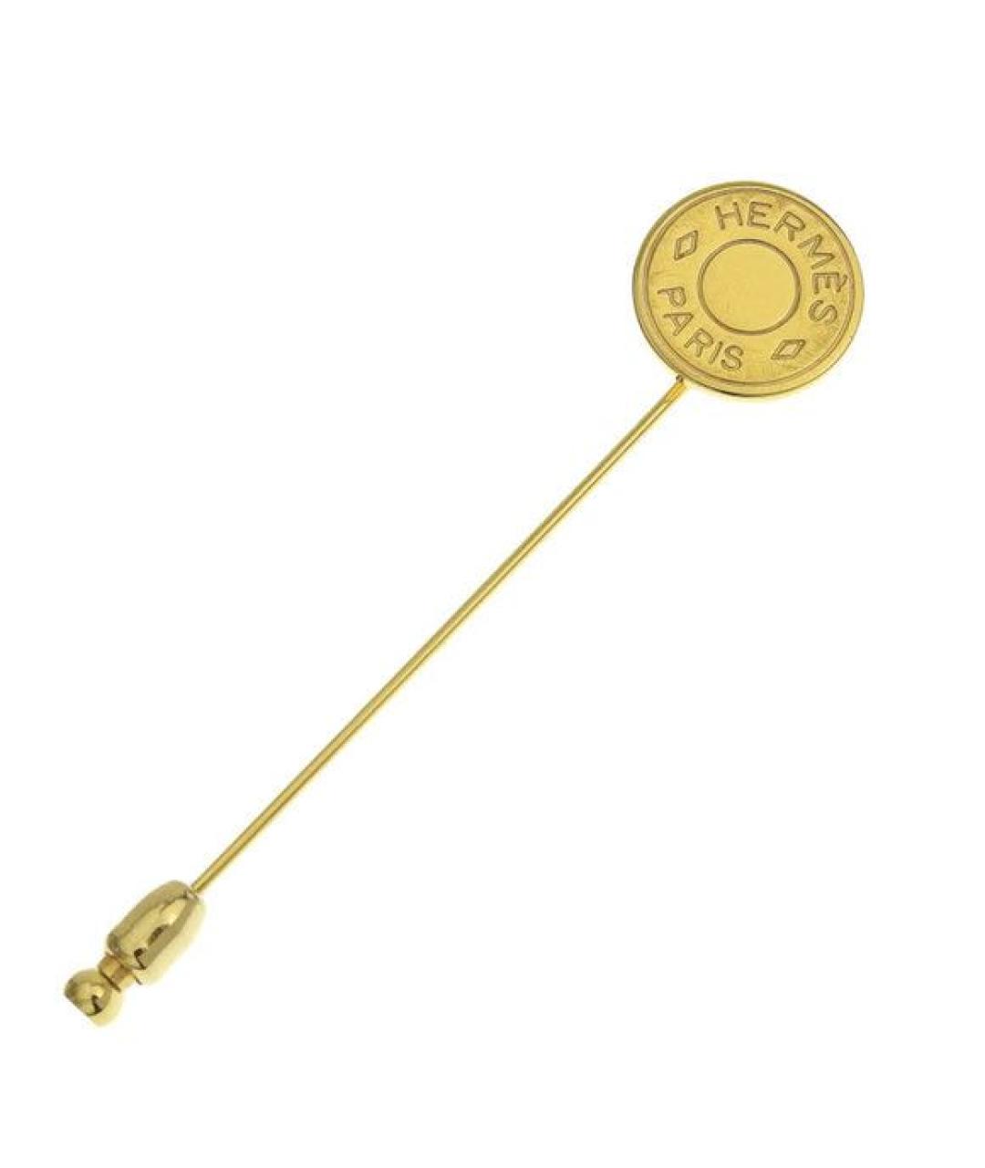 HERMES Золотая металлическая булавка / брошь, фото 1