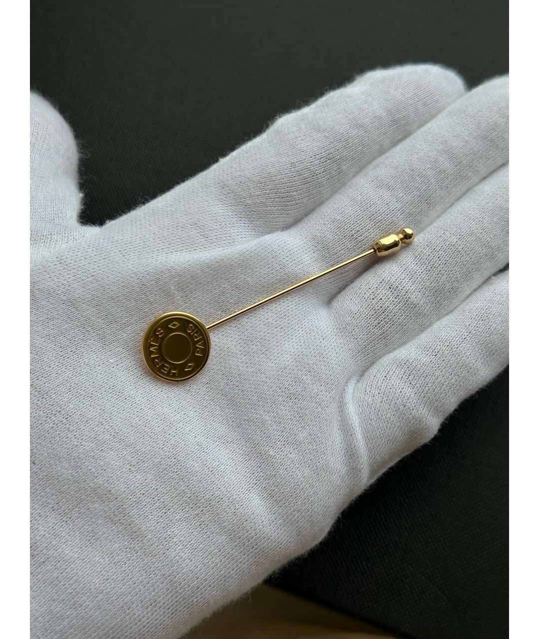 HERMES Золотая металлическая булавка / брошь, фото 7