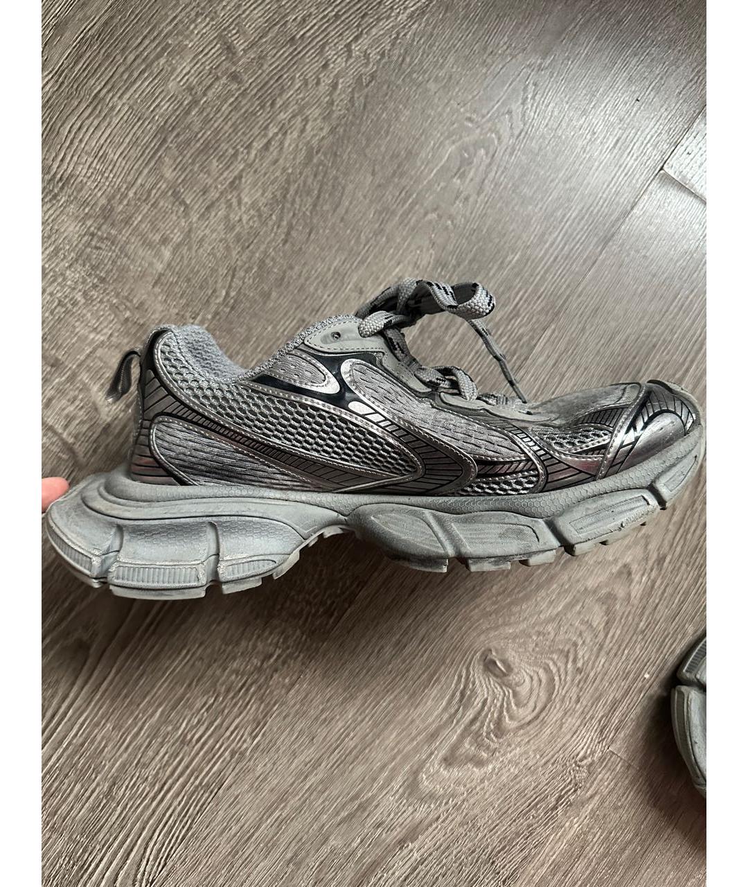 BALENCIAGA Серые текстильные низкие кроссовки / кеды, фото 5