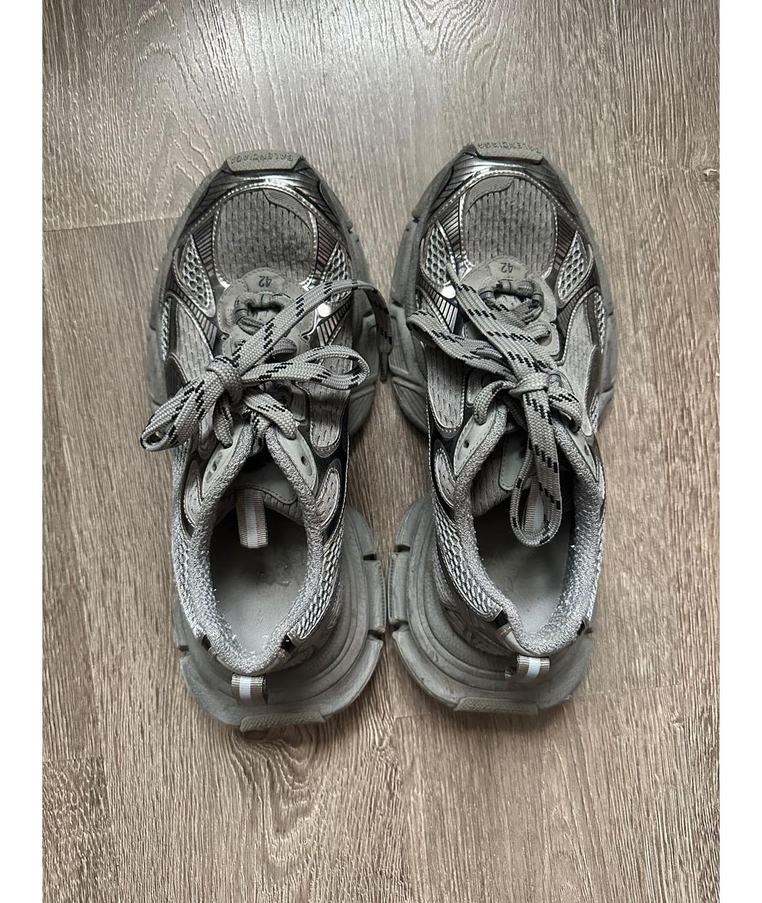 BALENCIAGA Серые текстильные низкие кроссовки / кеды, фото 3