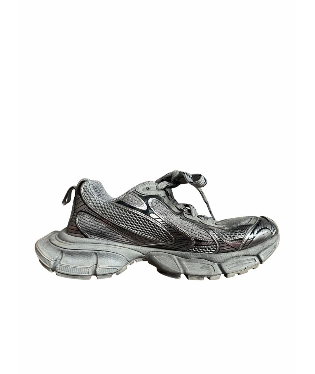 BALENCIAGA Серые текстильные низкие кроссовки / кеды, фото 1