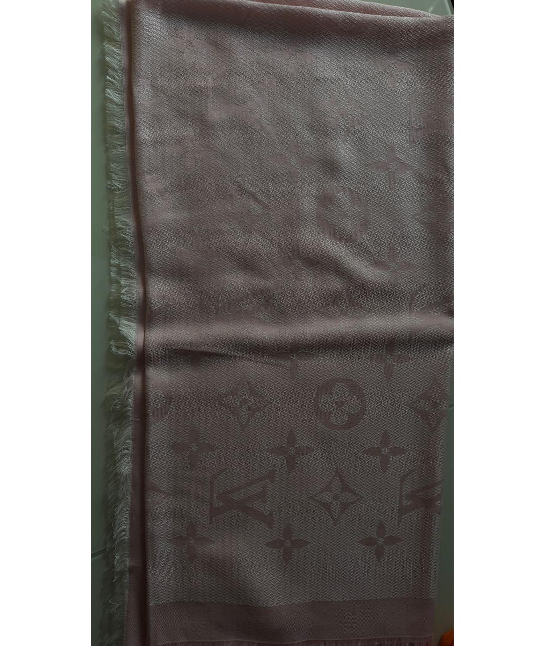 LOUIS VUITTON Розовый шелковый платок, фото 1