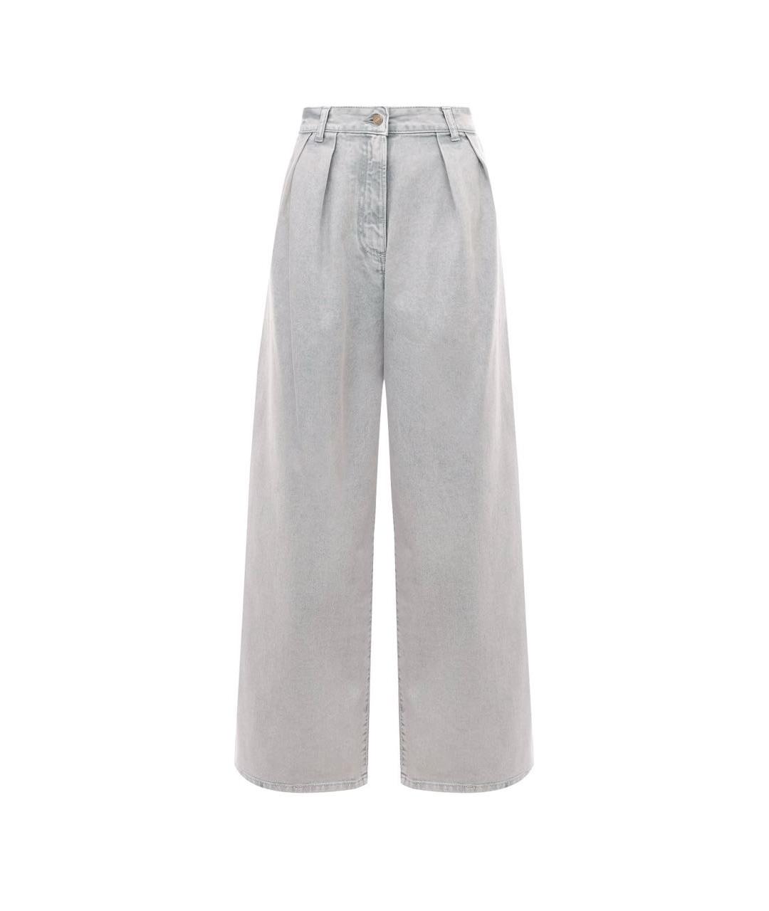 ALANUI Серые хлопковые джинсы клеш, фото 9