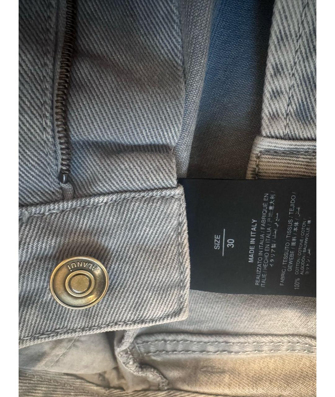 ALANUI Серые хлопковые джинсы клеш, фото 7