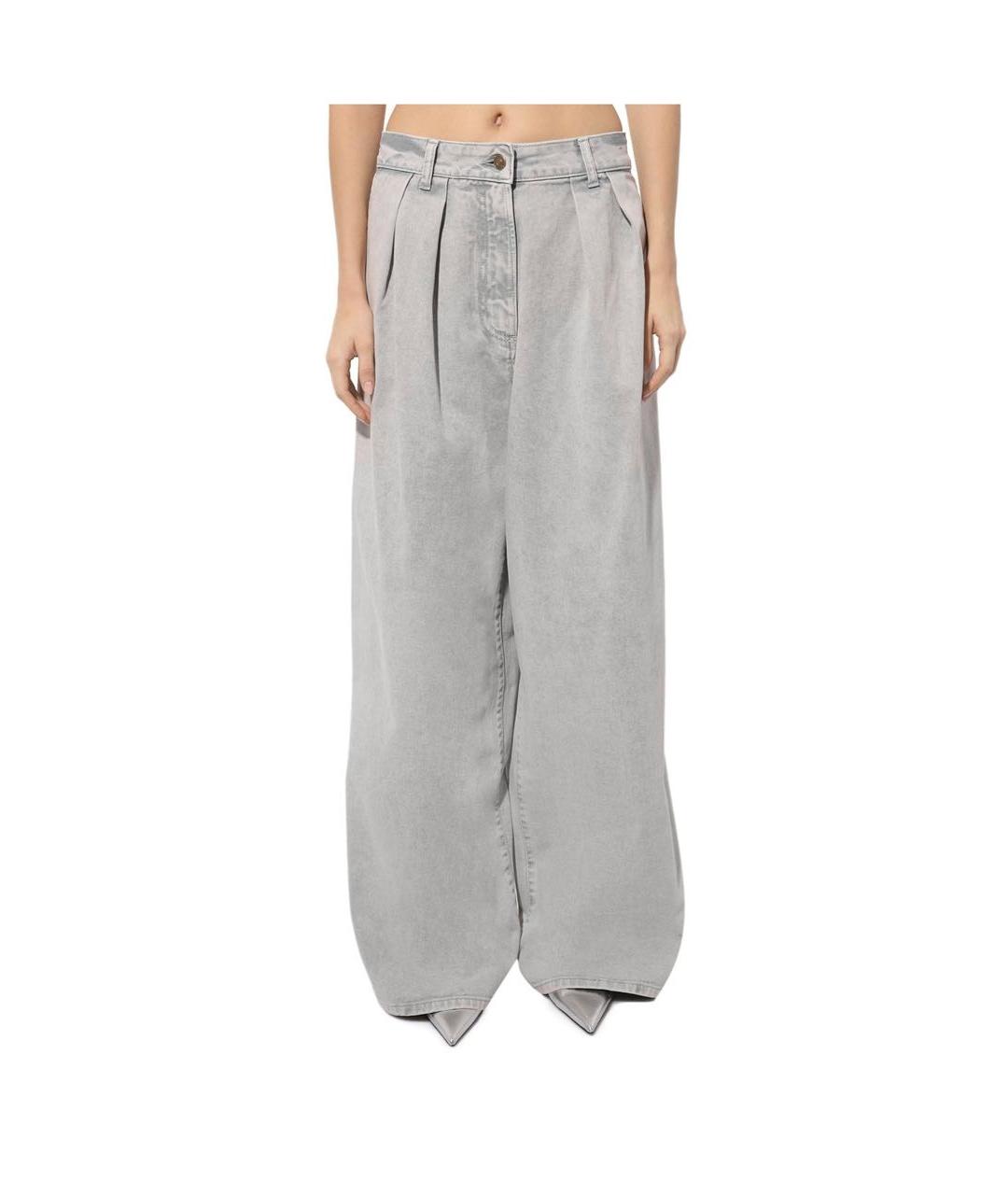 ALANUI Серые хлопковые джинсы клеш, фото 3