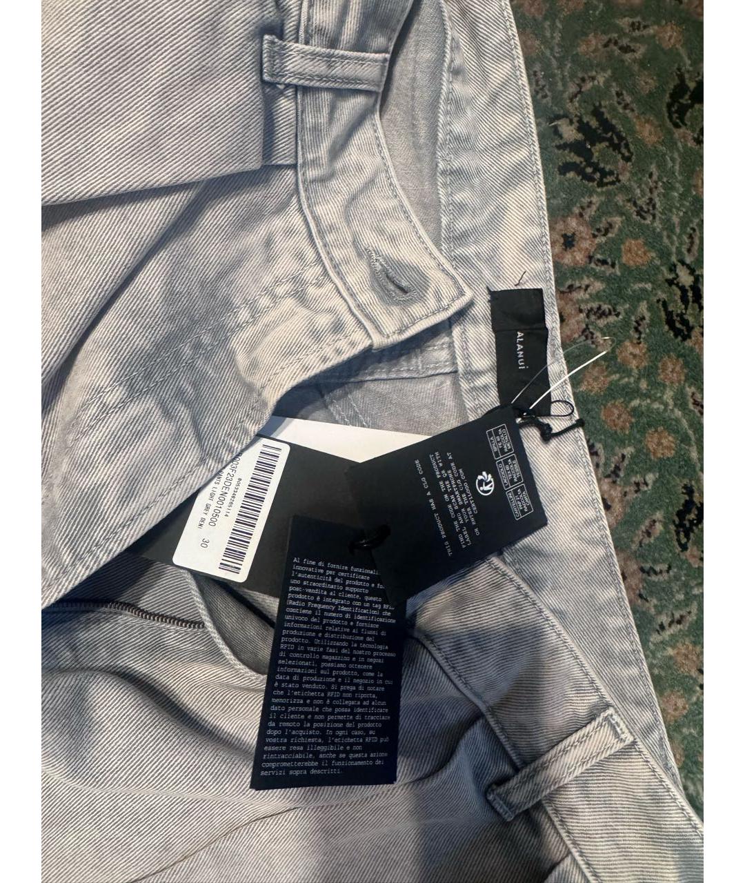 ALANUI Серые хлопковые джинсы клеш, фото 8