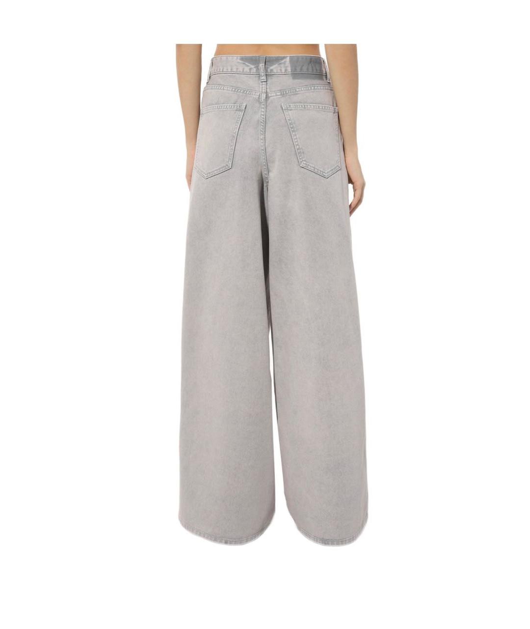 ALANUI Серые хлопковые джинсы клеш, фото 4