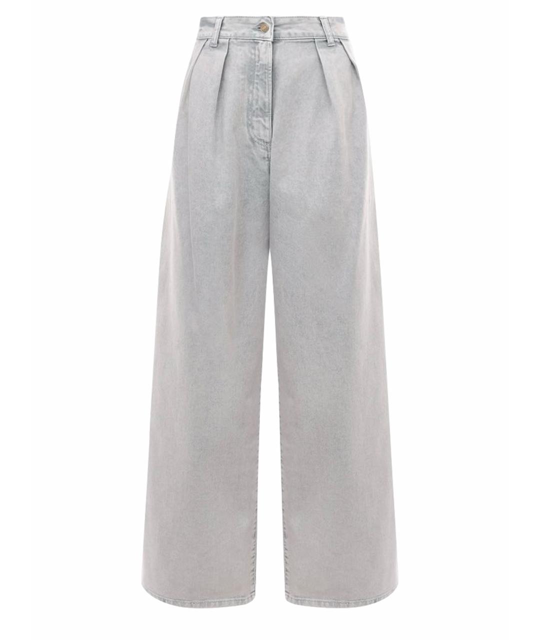 ALANUI Серые хлопковые джинсы клеш, фото 1