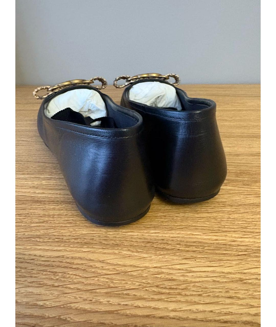 GUCCI Черные кожаные балетки, фото 4