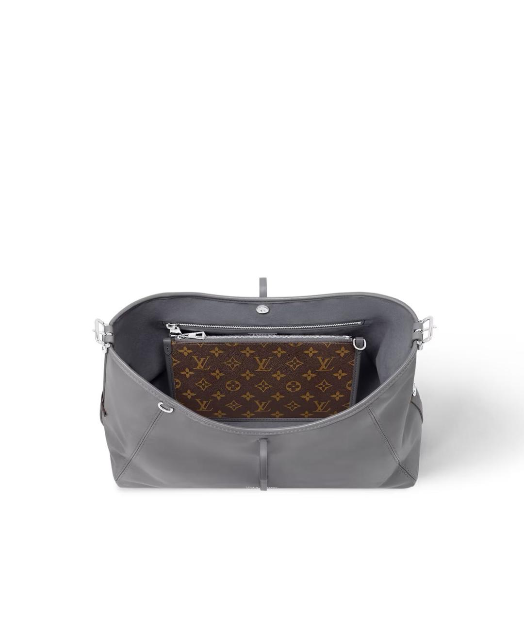 LOUIS VUITTON Серая кожаная сумка тоут, фото 2