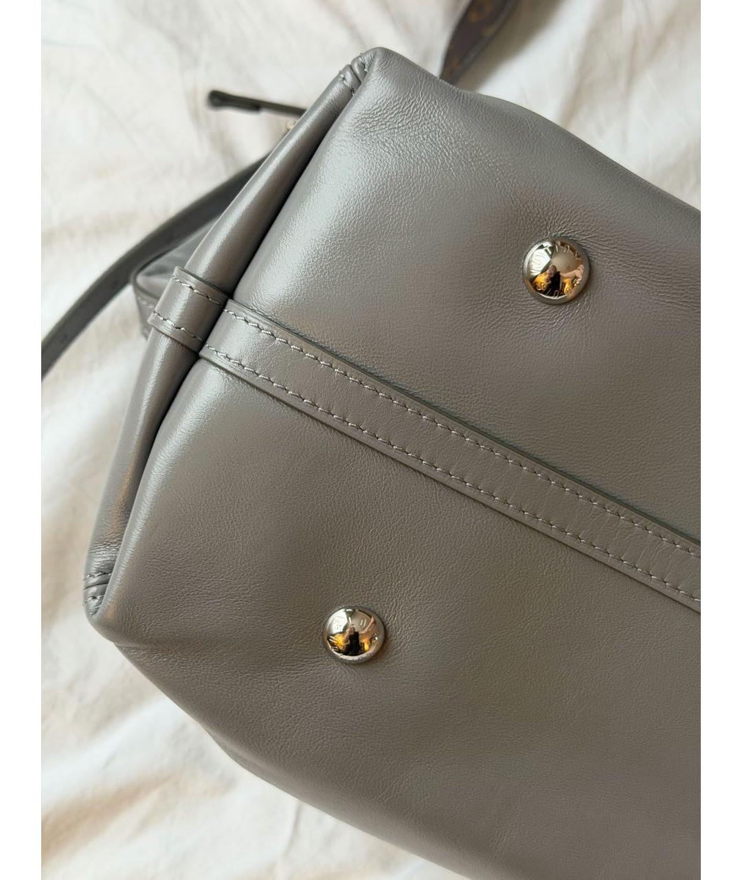 LOUIS VUITTON Серая кожаная сумка тоут, фото 5