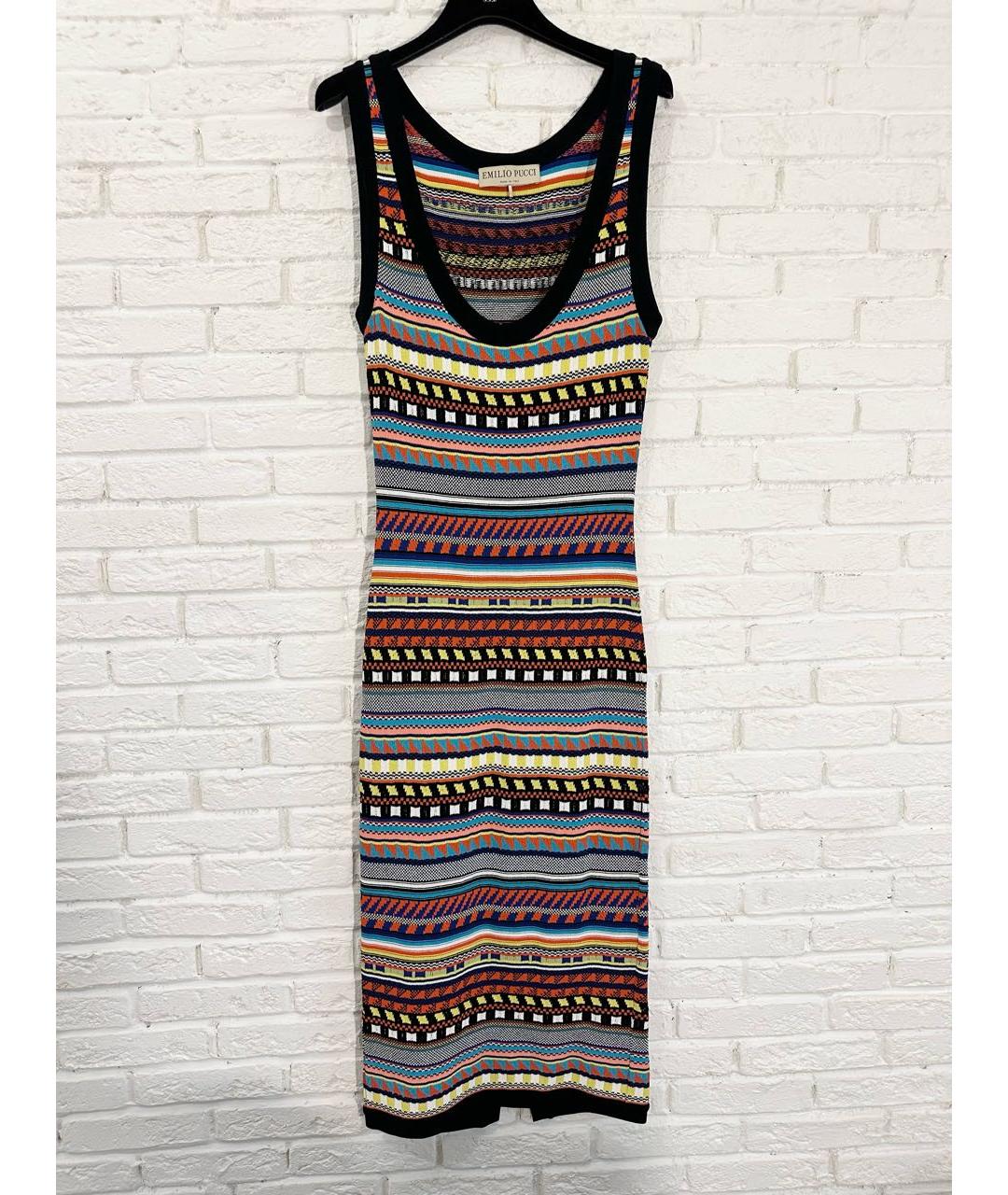 EMILIO PUCCI Мульти вискозное повседневное платье, фото 7