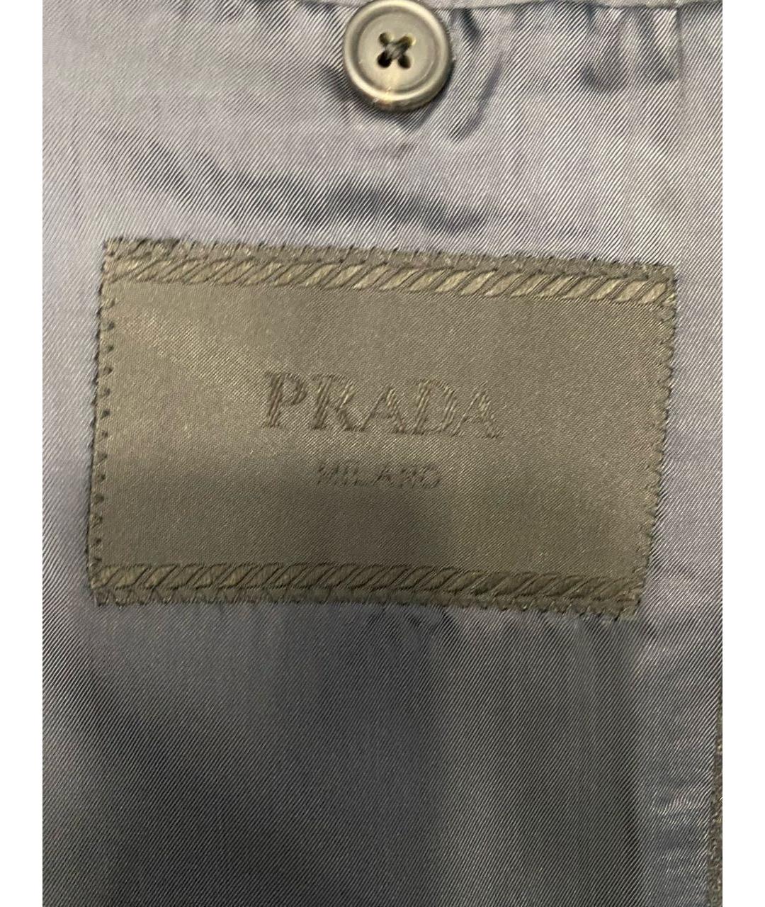 PRADA Темно-синий шерстяной пиджак, фото 5