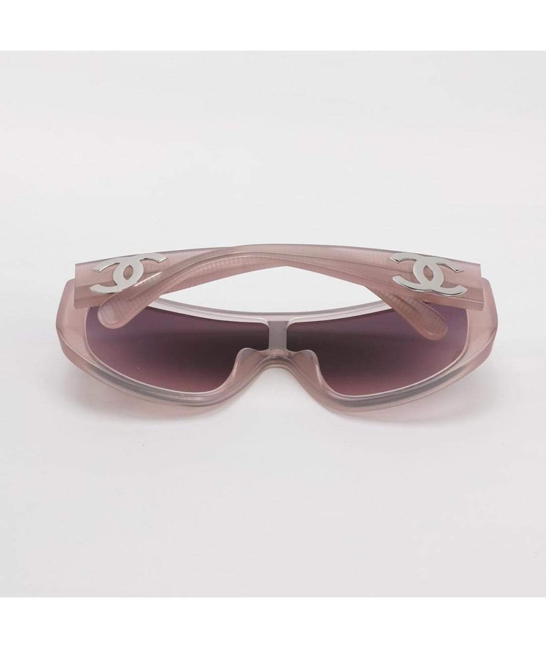 CHANEL Розовые пластиковые солнцезащитные очки, фото 3