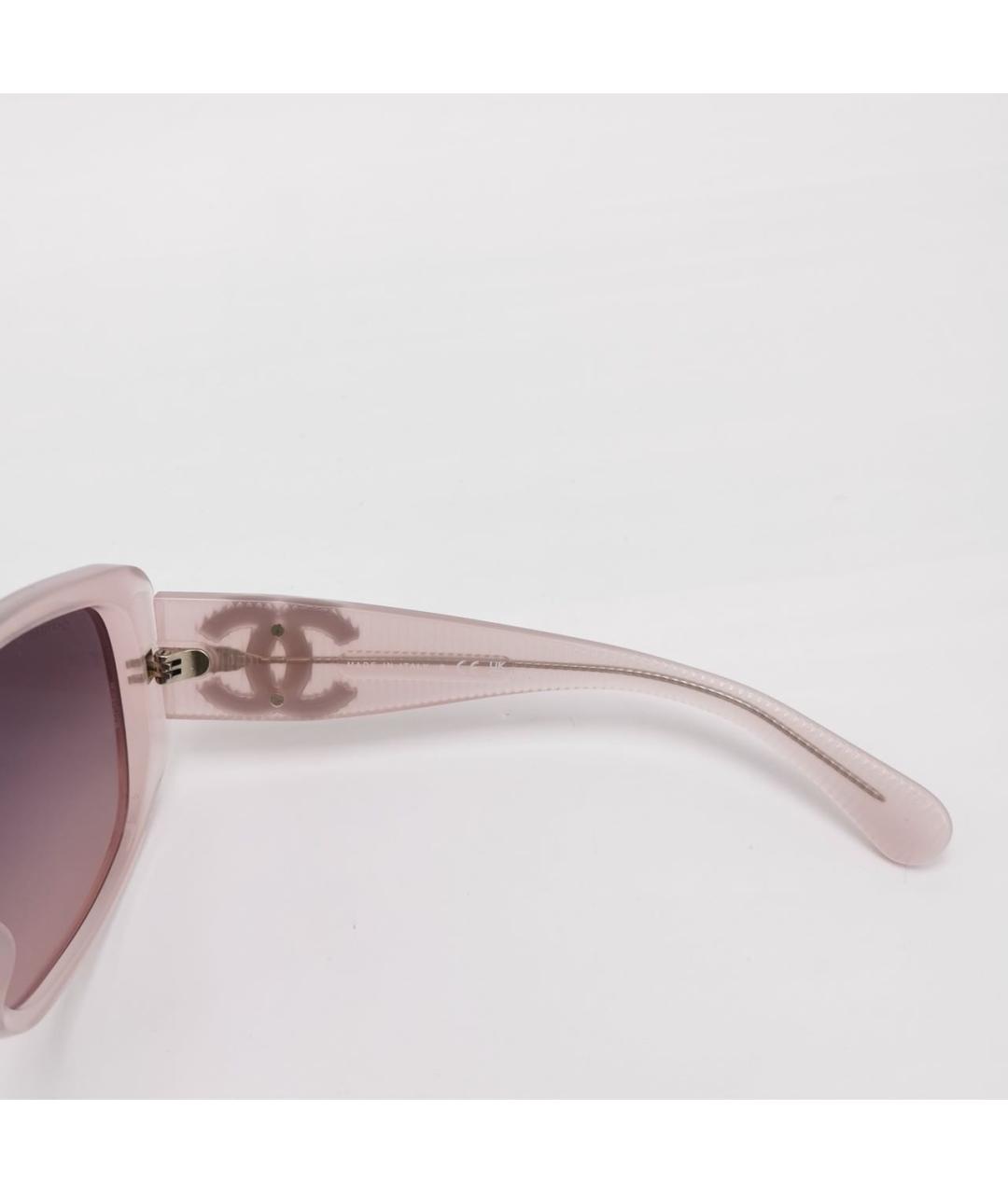 CHANEL Розовые пластиковые солнцезащитные очки, фото 7
