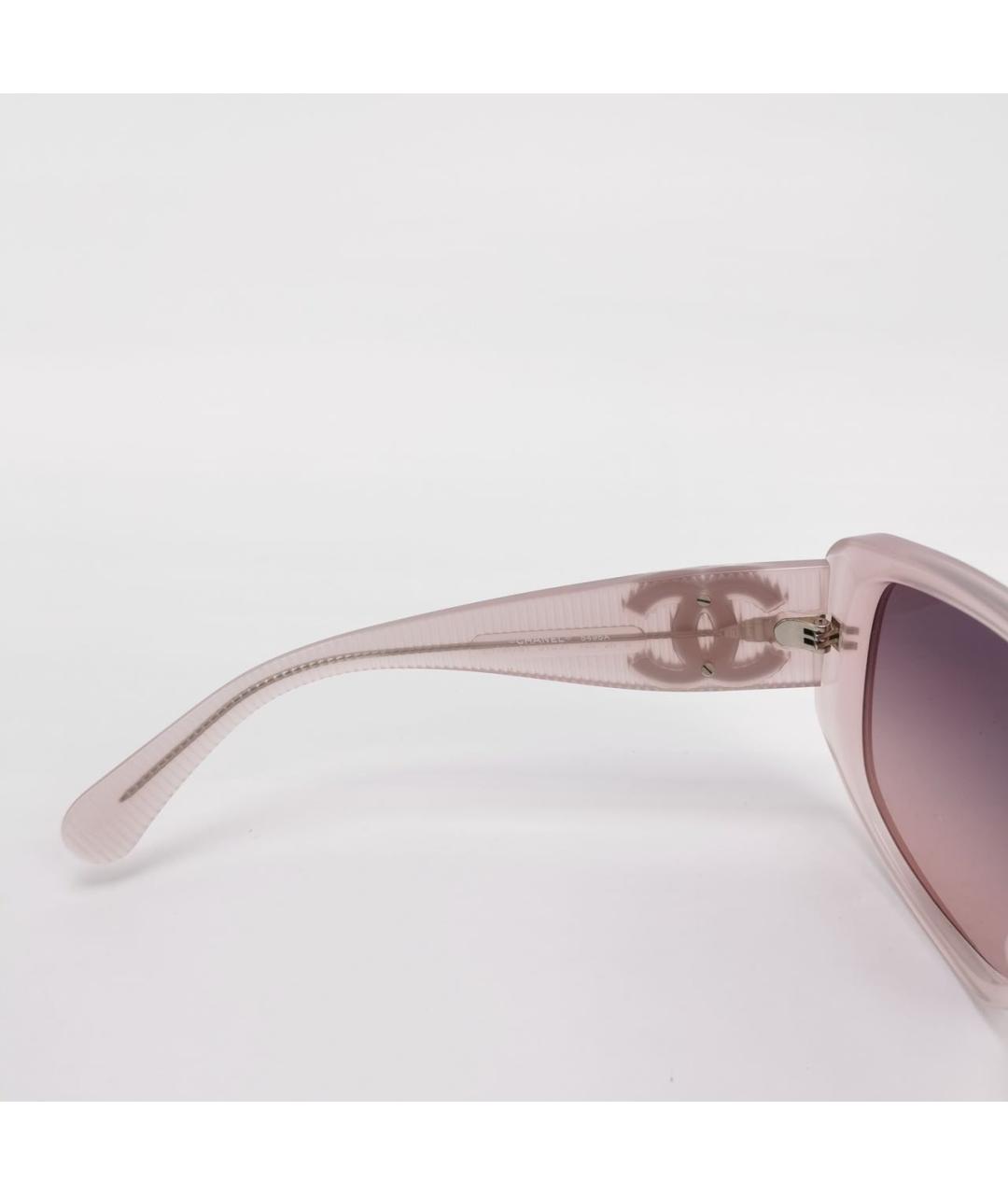 CHANEL Розовые пластиковые солнцезащитные очки, фото 6