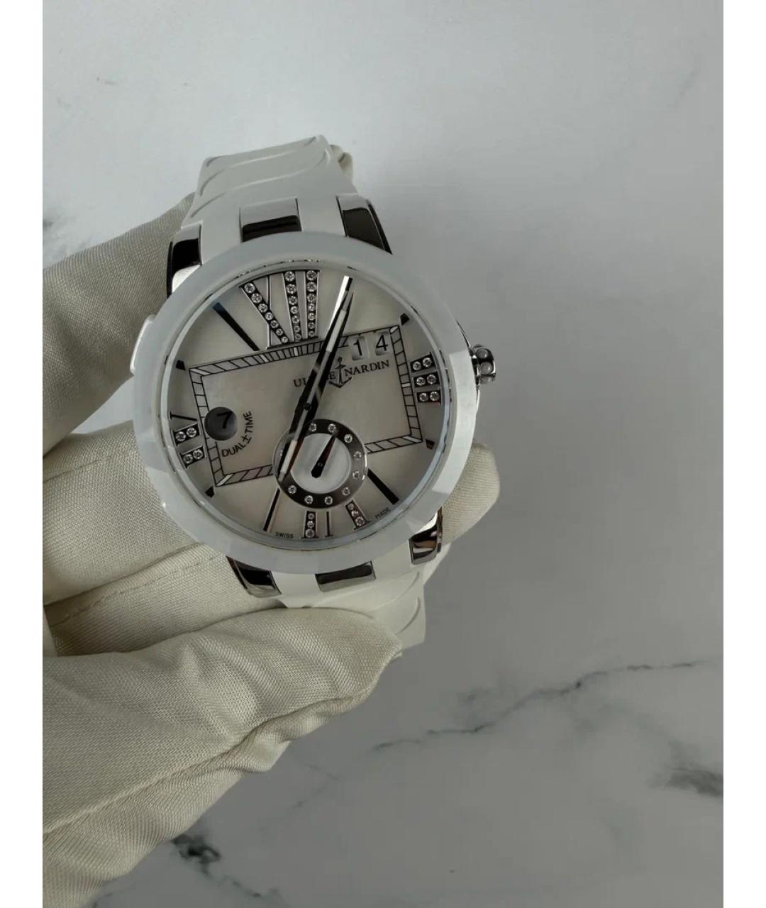 Ulysse Nardin Белые металлические серьги, фото 2