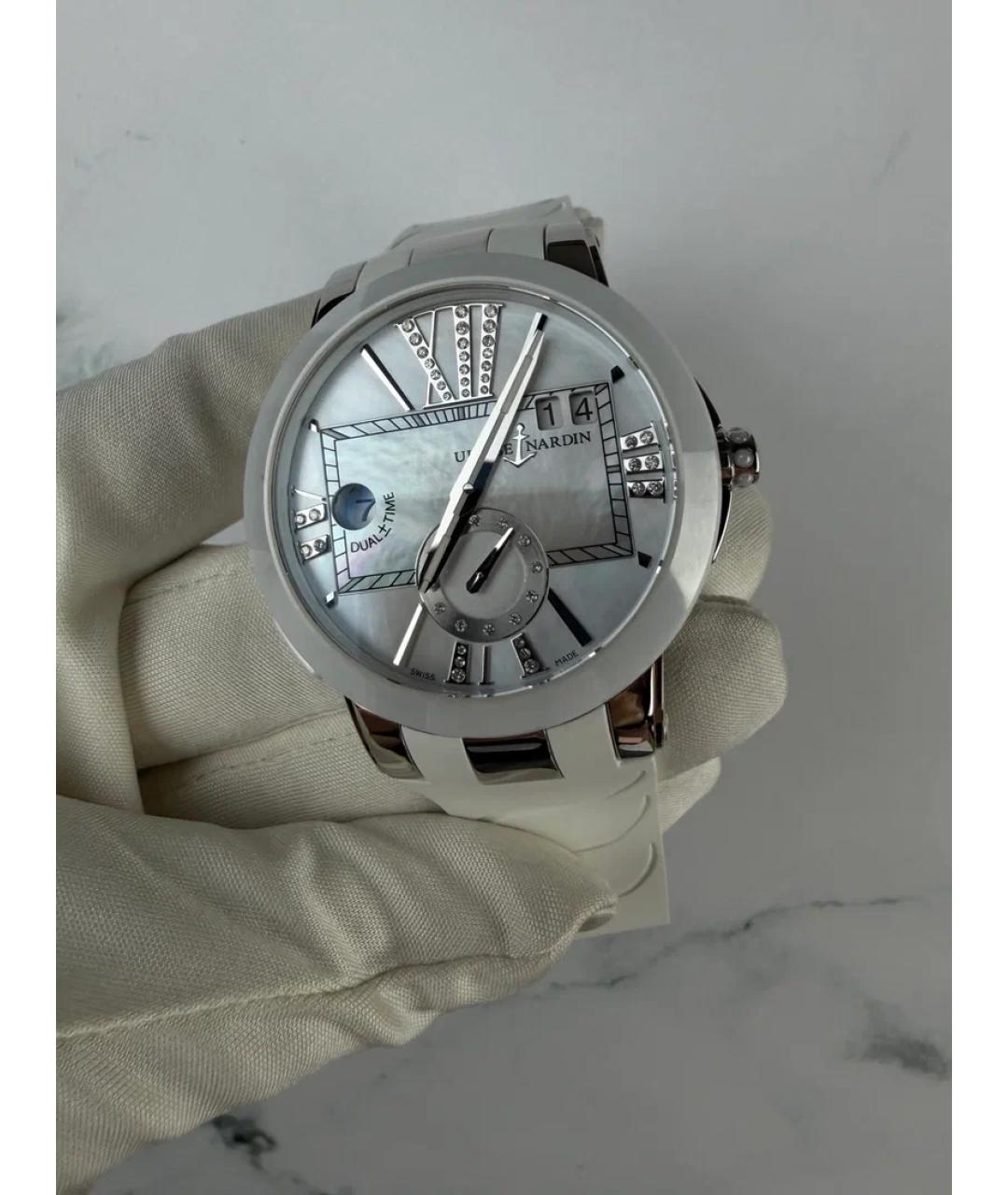 Ulysse Nardin Белые металлические серьги, фото 3