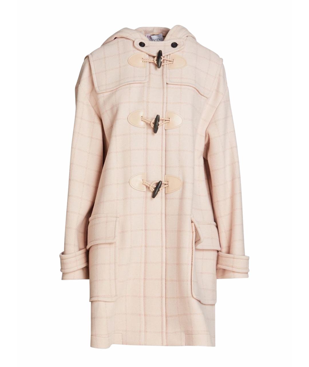 RED VALENTINO Розовое шерстяное пальто, фото 9