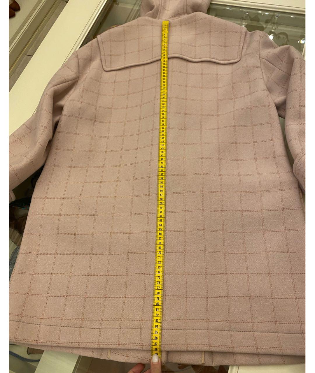 RED VALENTINO Розовое шерстяное пальто, фото 8