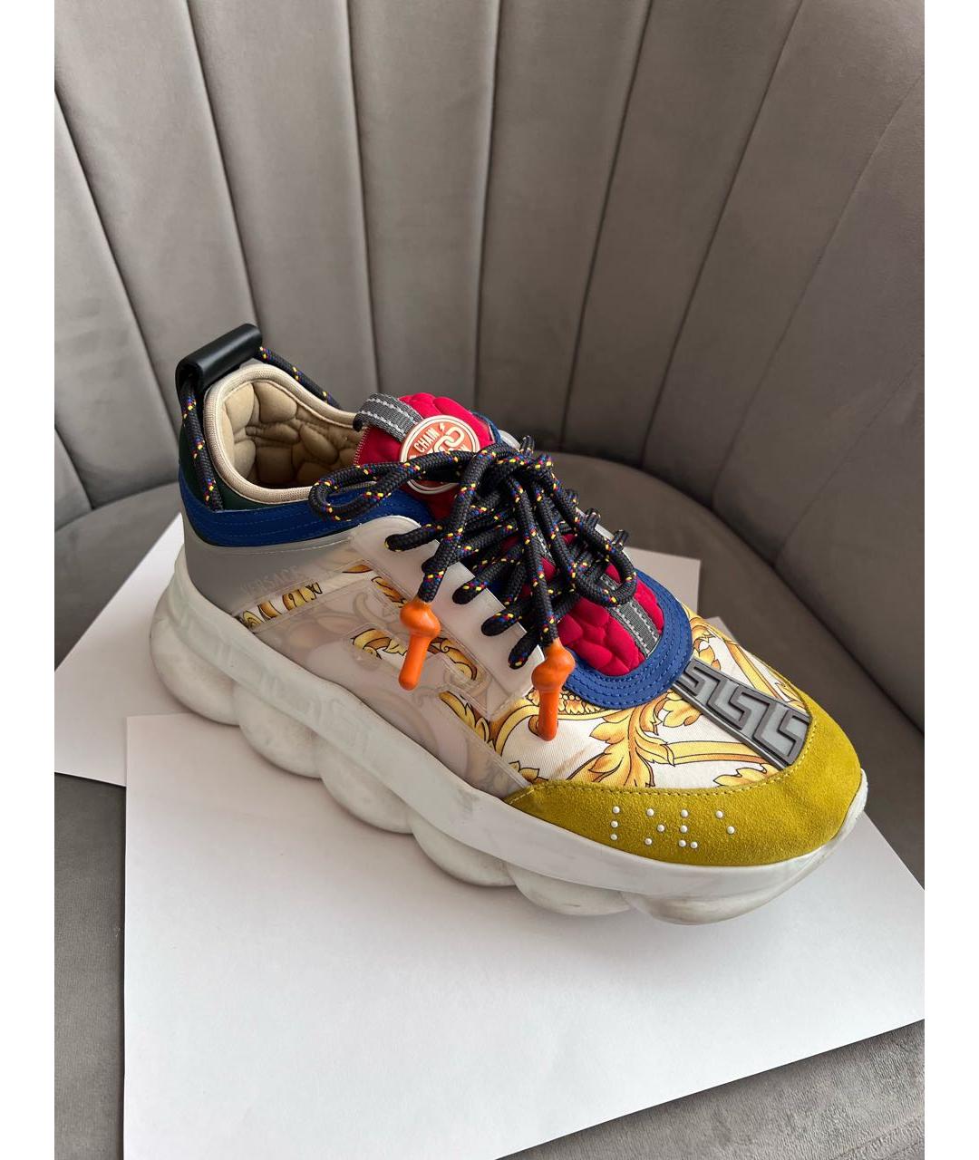 VERSACE Мульти кожаные высокие кроссовки / кеды, фото 7