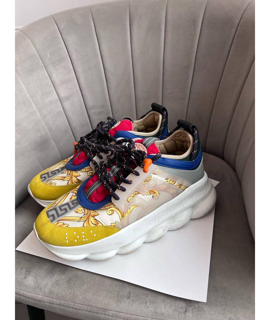 VERSACE Мульти кожаные высокие кроссовки / кеды, фото 2