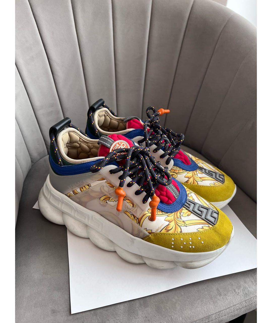 VERSACE Мульти кожаные высокие кроссовки / кеды, фото 3