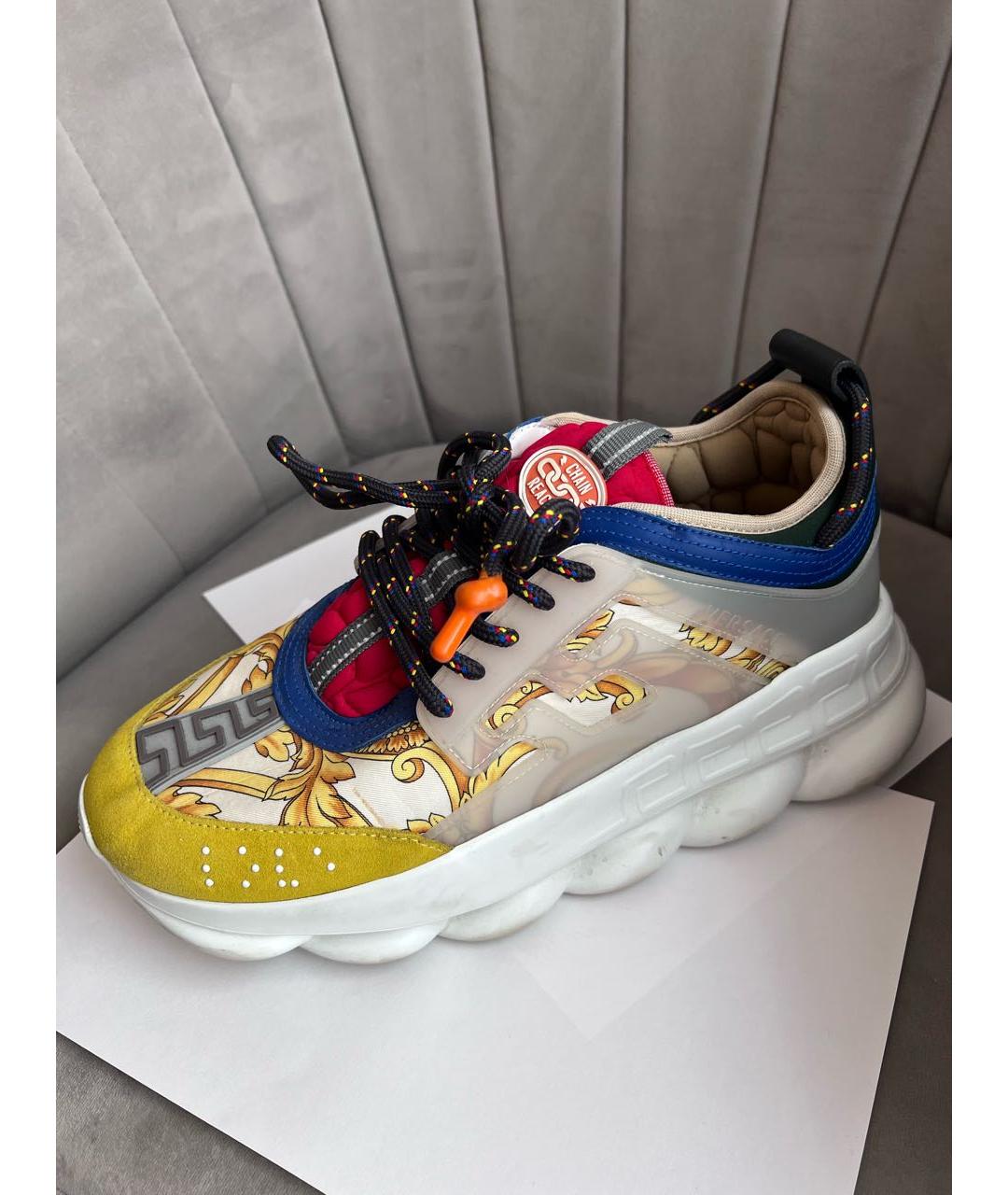 VERSACE Мульти кожаные высокие кроссовки / кеды, фото 8