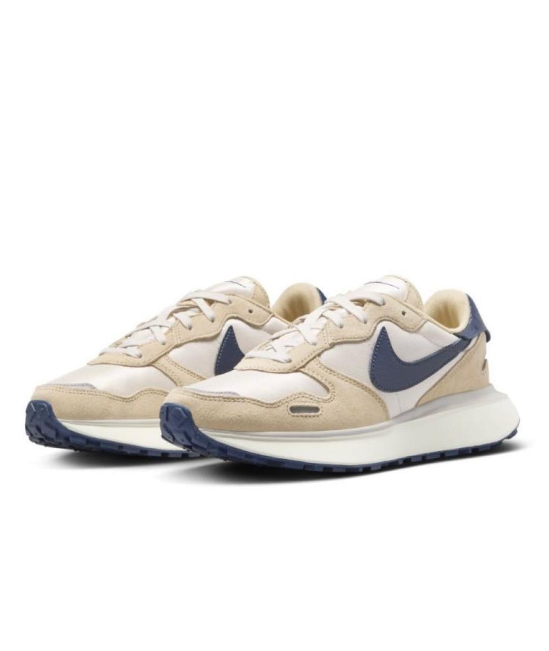 NIKE Бежевые текстильные низкие кроссовки / кеды, фото 3