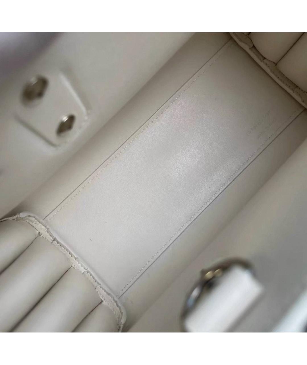 SAINT LAURENT Белая кожаная сумка тоут, фото 7