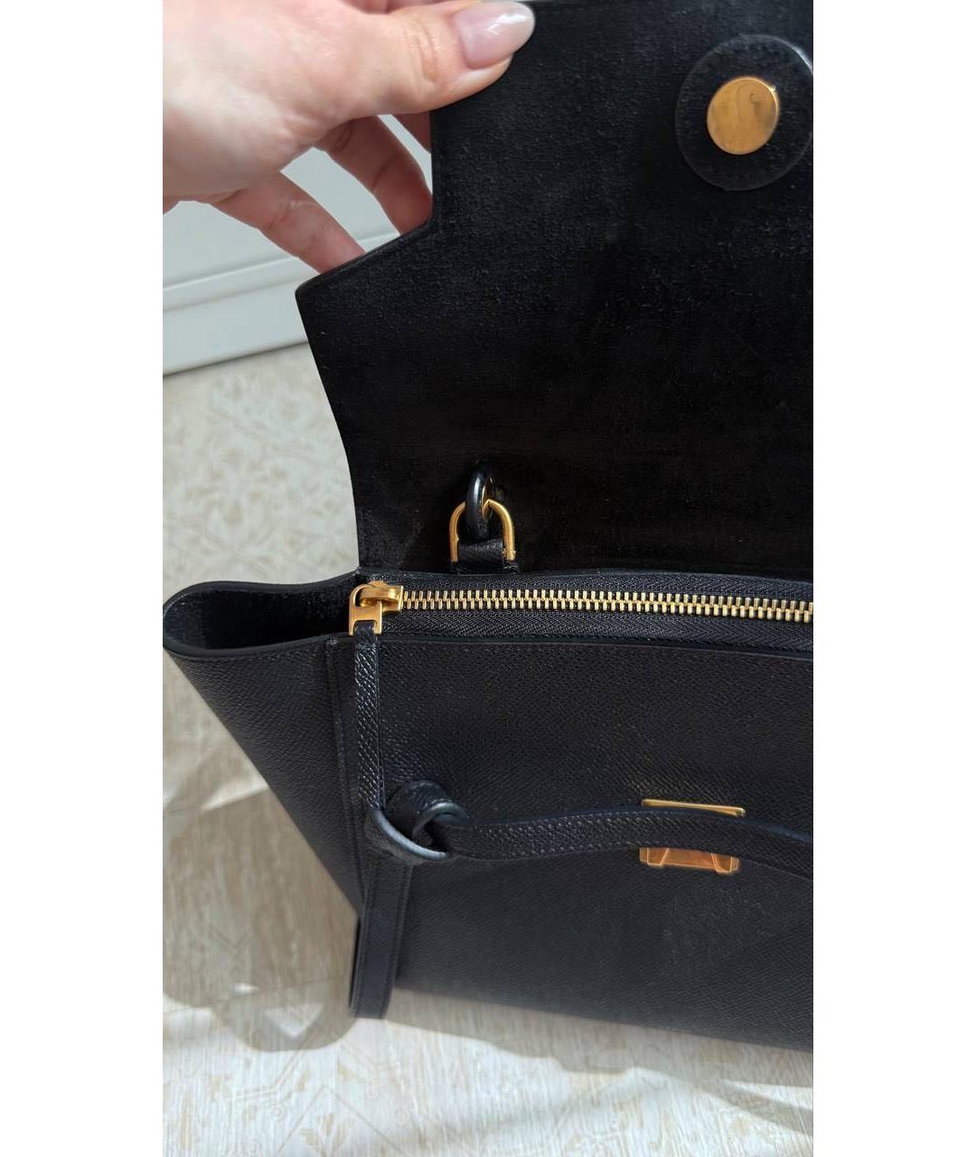 CELINE Черная кожаная сумка через плечо, фото 4