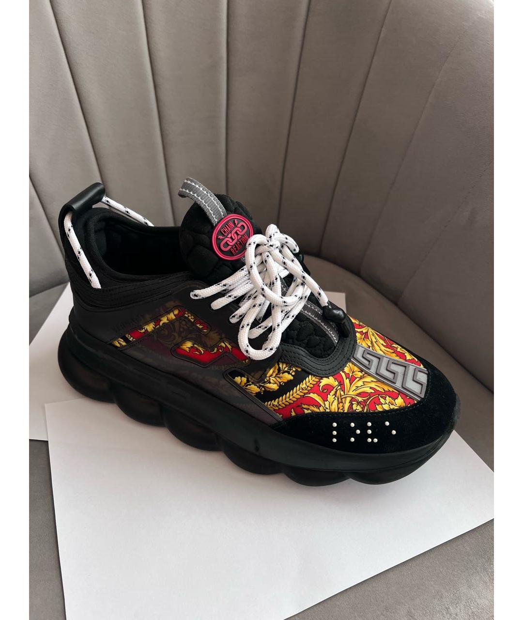 VERSACE Мульти текстильные низкие кроссовки / кеды, фото 8