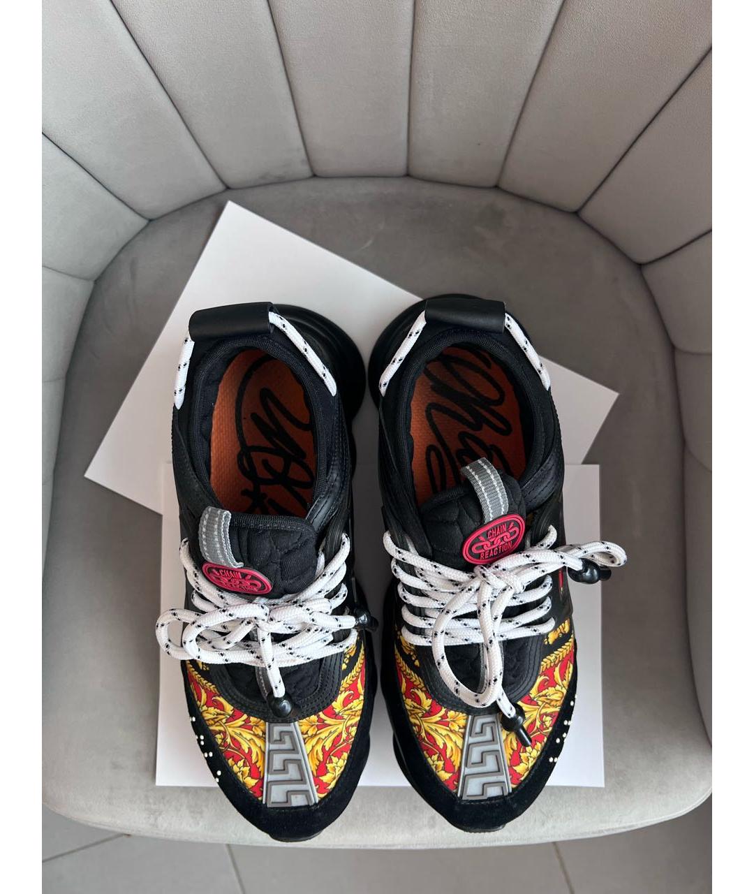 VERSACE Мульти текстильные низкие кроссовки / кеды, фото 5