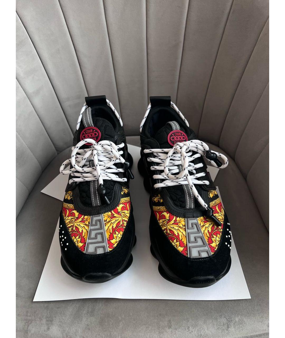 VERSACE Мульти текстильные низкие кроссовки / кеды, фото 4