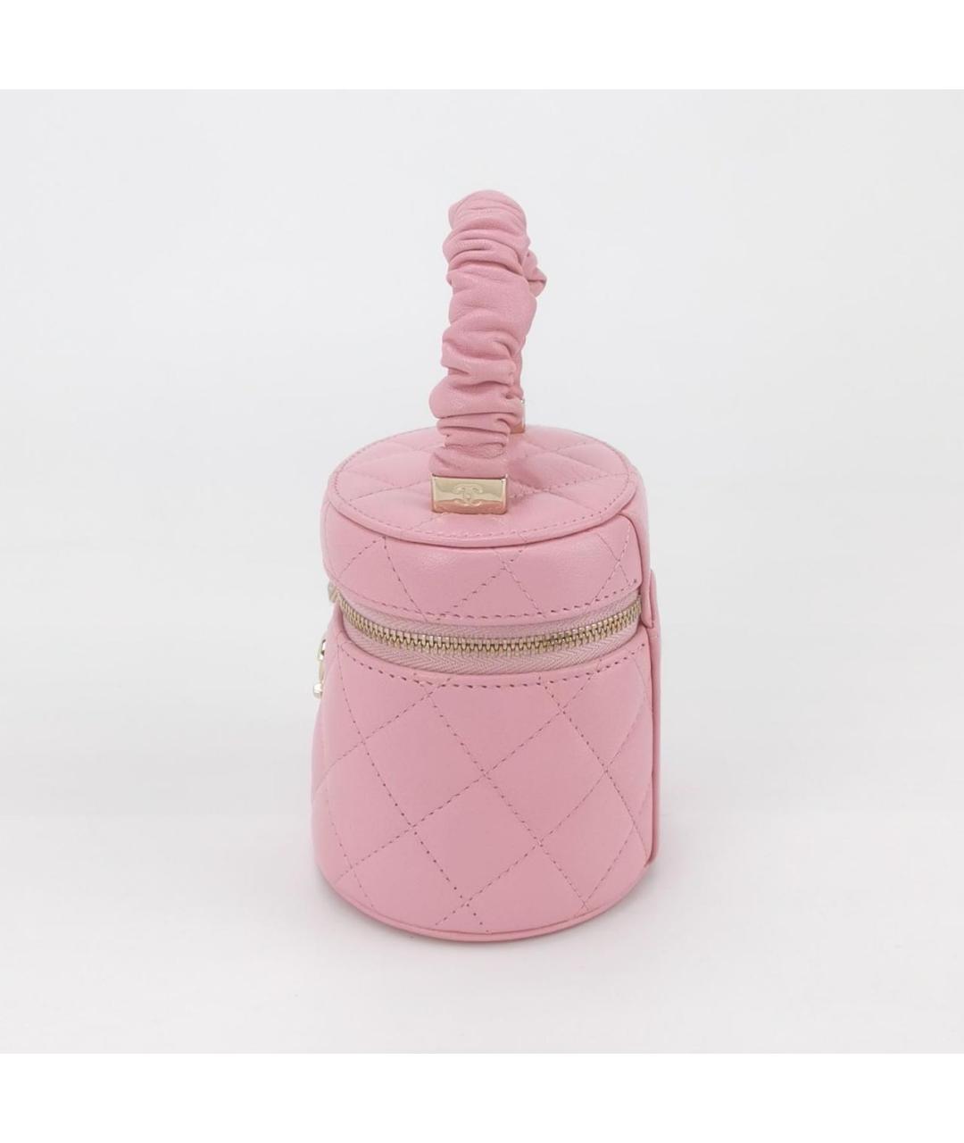 CHANEL Розовая кожаная сумка с короткими ручками, фото 2