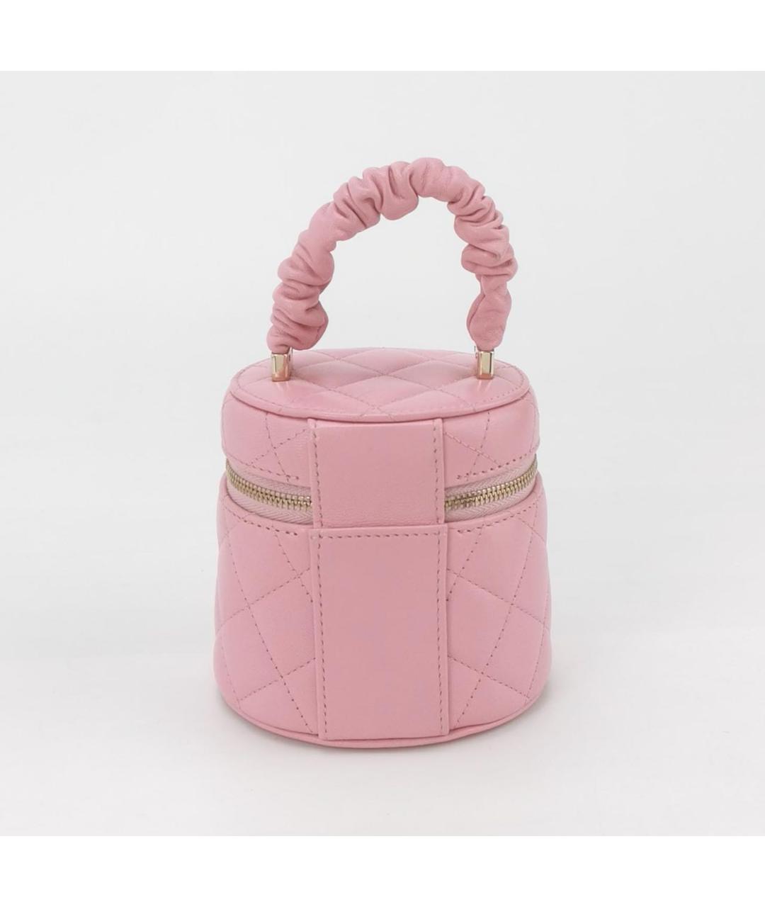 CHANEL Розовая кожаная сумка с короткими ручками, фото 4