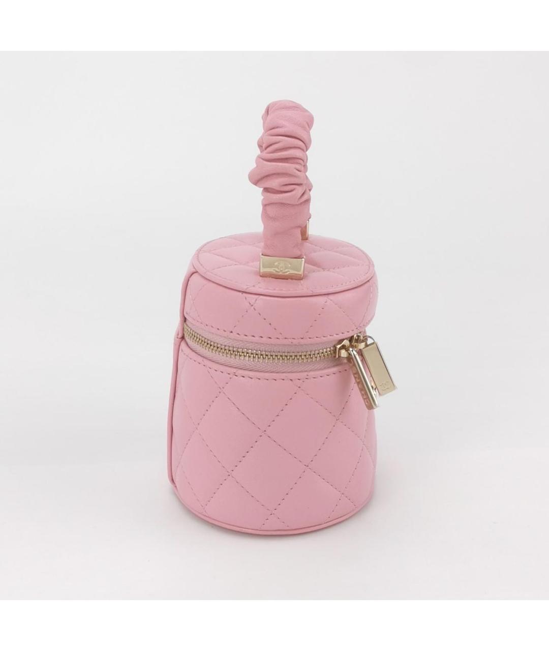 CHANEL Розовая кожаная сумка с короткими ручками, фото 3