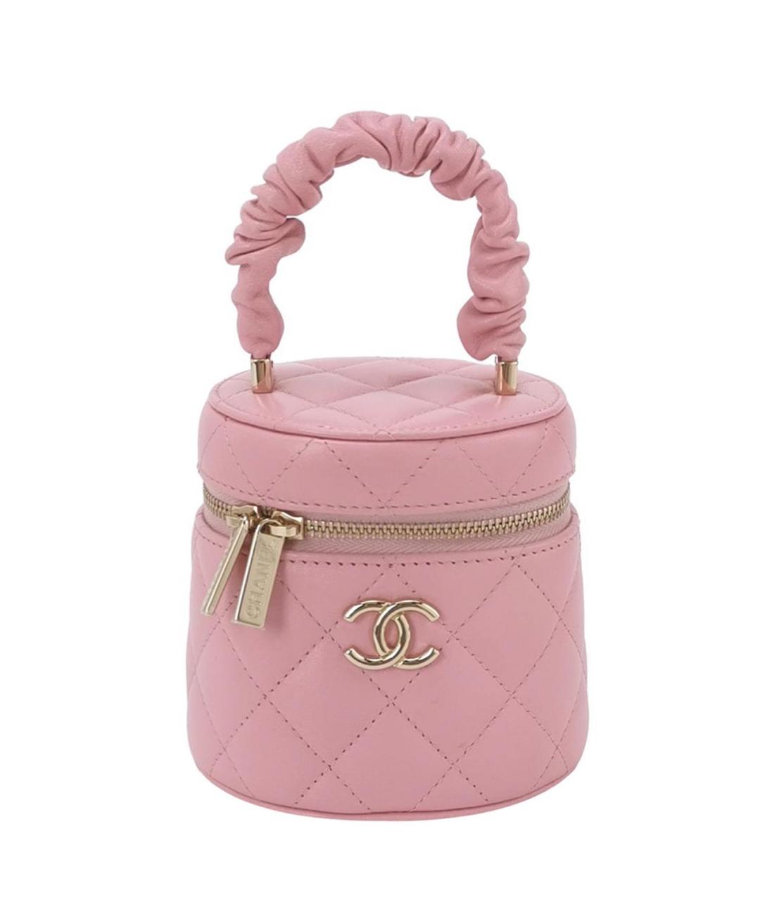 CHANEL Розовая кожаная сумка с короткими ручками, фото 9